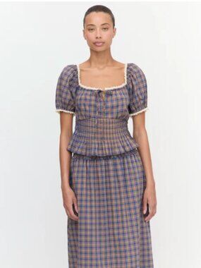 Hill House Paulina Top Plaid Size M - Great Condition!